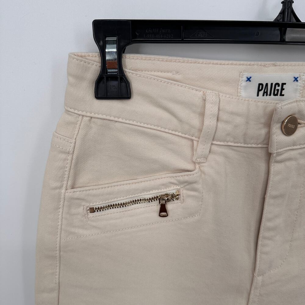 PAIGE NWT Cindy Mid Rise Slim Fit Jean in Ivory Sandy Ecru  // 00 - Picture 5 of 12